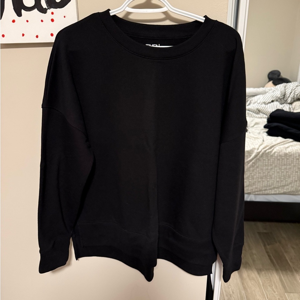 Time and Tru Classic Black Crewneck Sweater